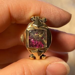 Antique Bulova Ruby Bracelet